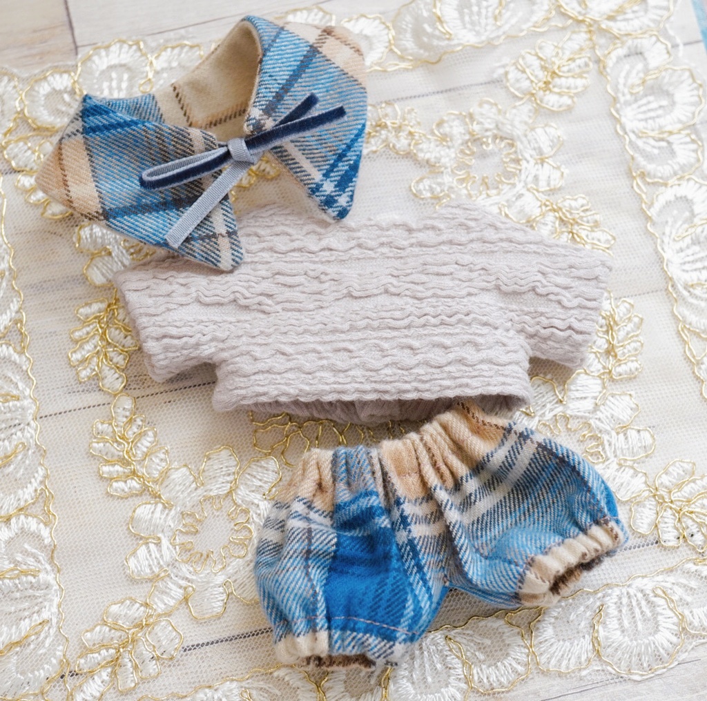 nui#61 bluecotton collar set