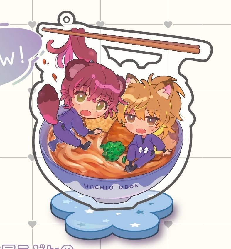 鉢尾うどんの アクリルスタンドキーホルダー