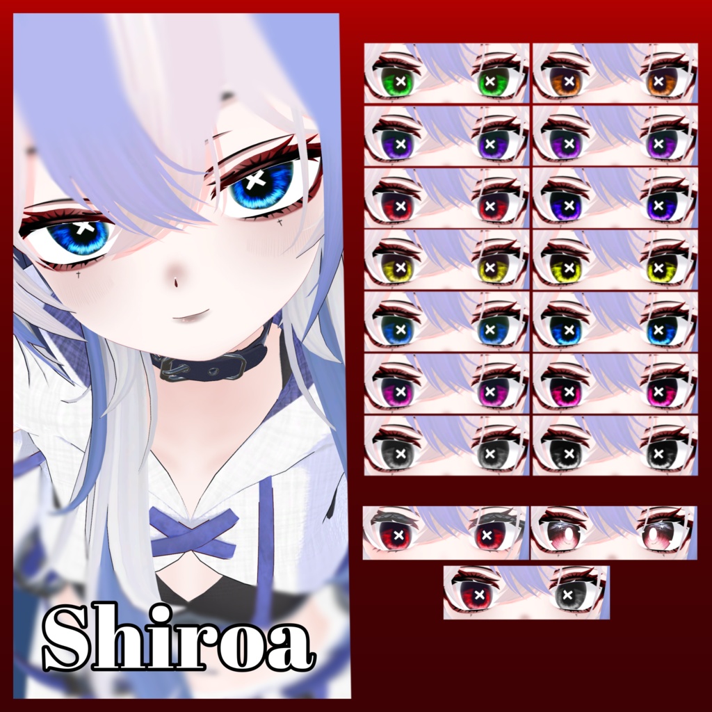 【VRchat】【7avatar対応】🖤Crimson Cross Makeup🖤