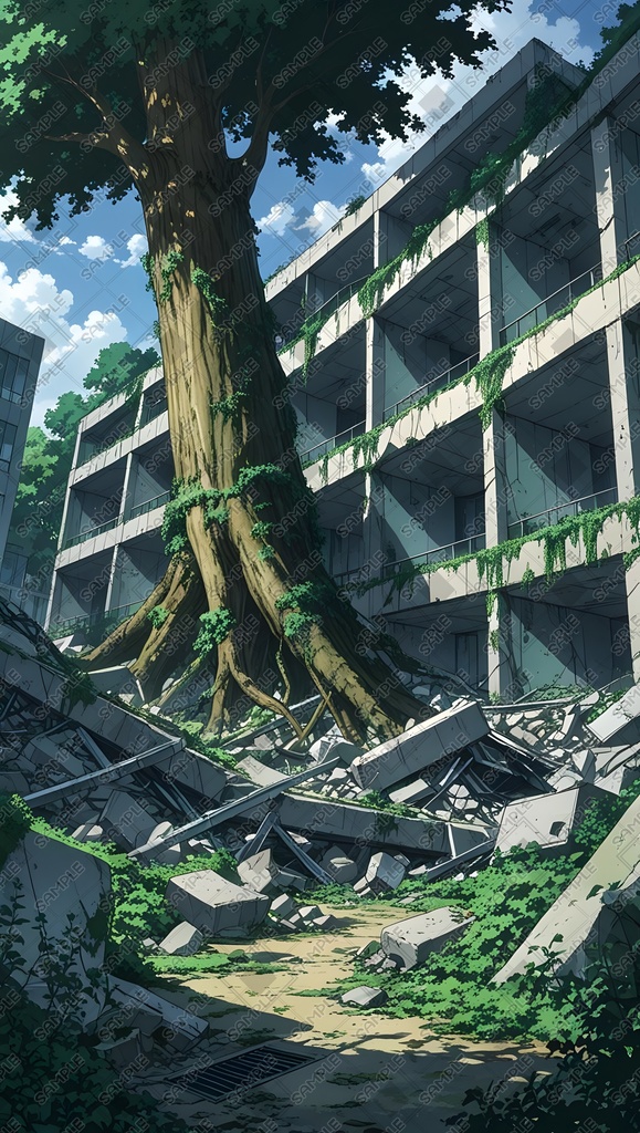 【素材集】廃墟【背景画像】16:9