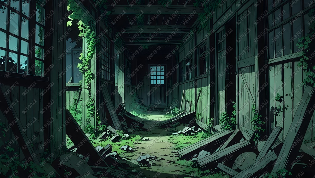 【素材集】廃墟【背景画像】16:9