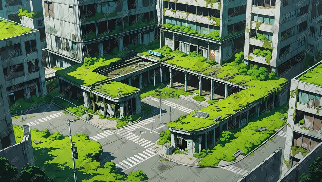 【素材集】廃墟【背景画像】16:9