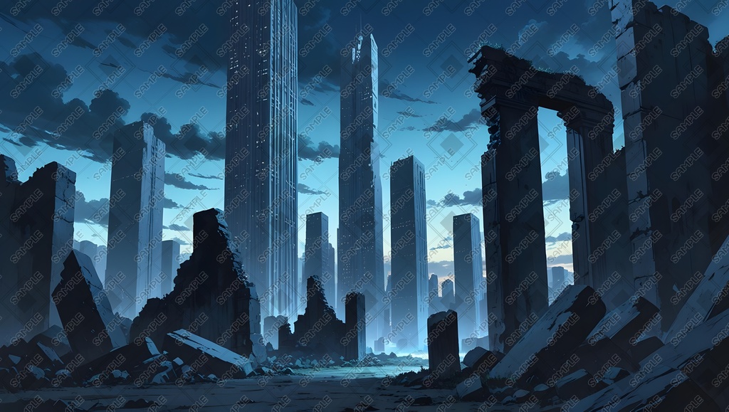 【素材集】廃墟【背景画像】16:9