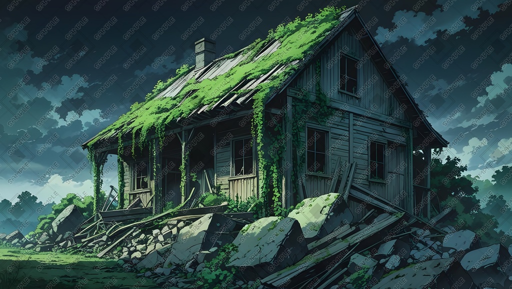 【素材集】廃墟【背景画像】16:9