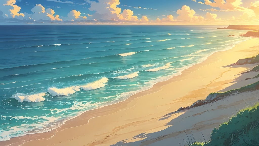 【フリー素材集】海と空【背景画像】16:9【無料】