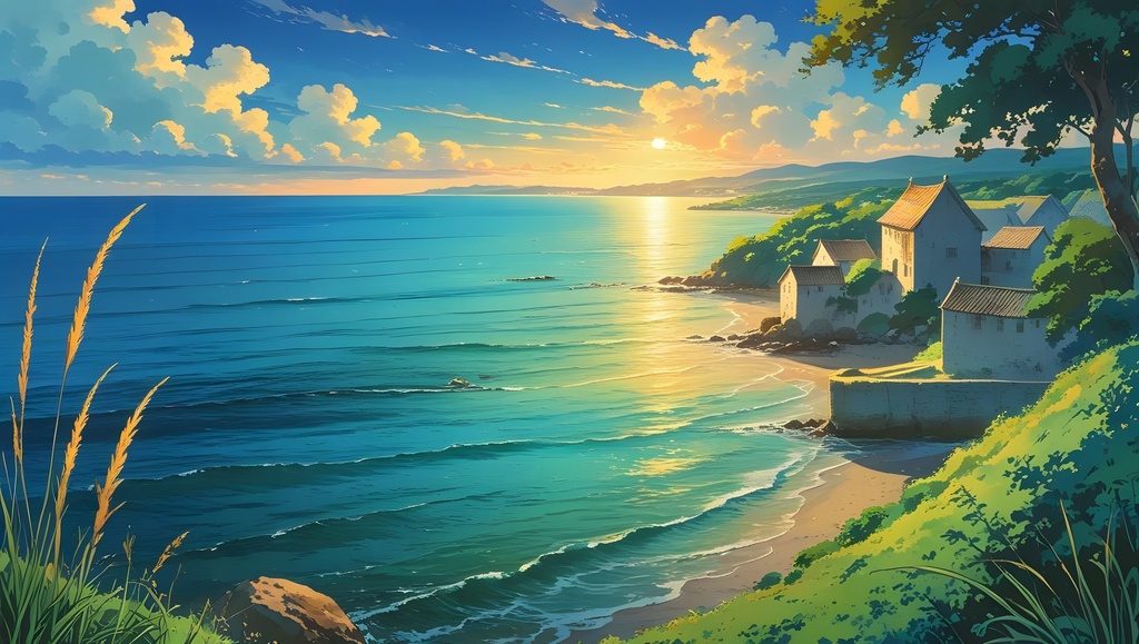 【フリー素材集】海と空【背景画像】16:9【無料】