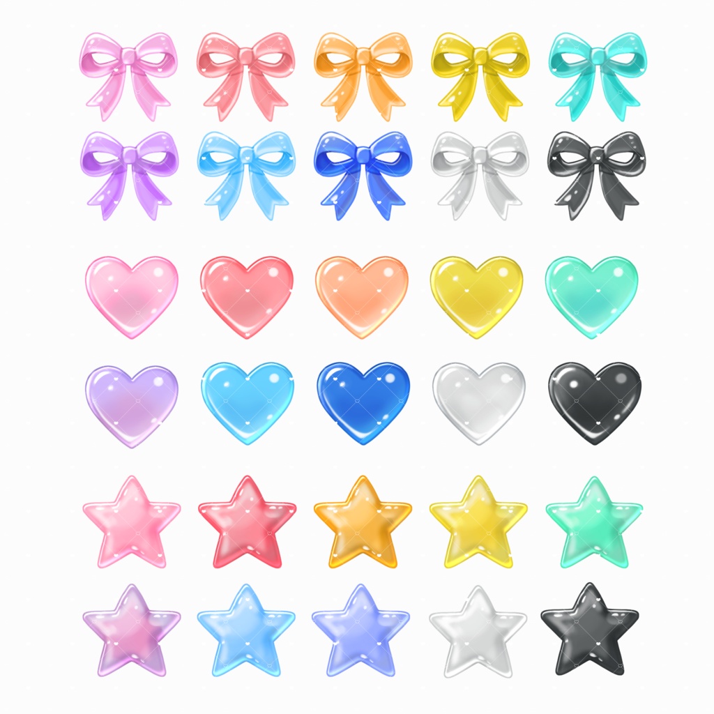 ぷるぷるデコ素材セット【透過PNG】