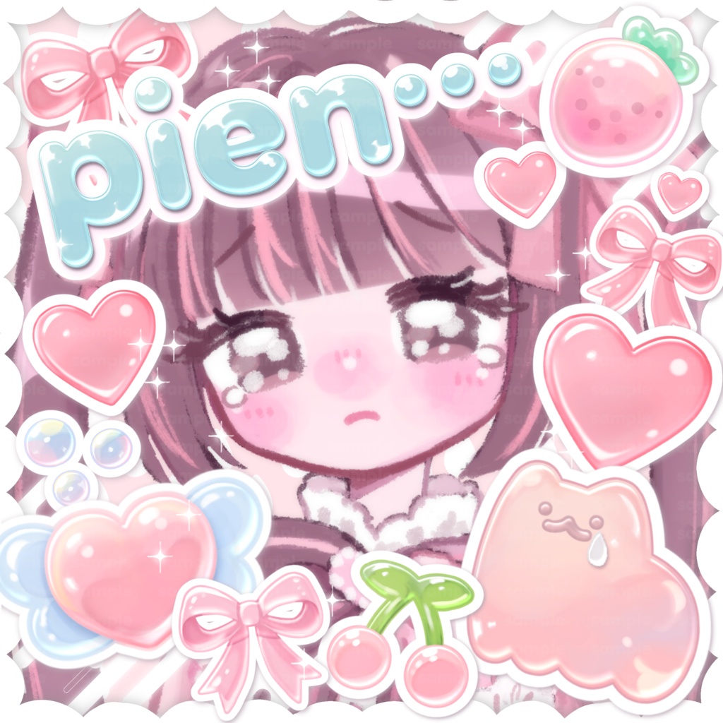 【無料配布】お写真用ぴえんフレーム&背景【VTuber向け】