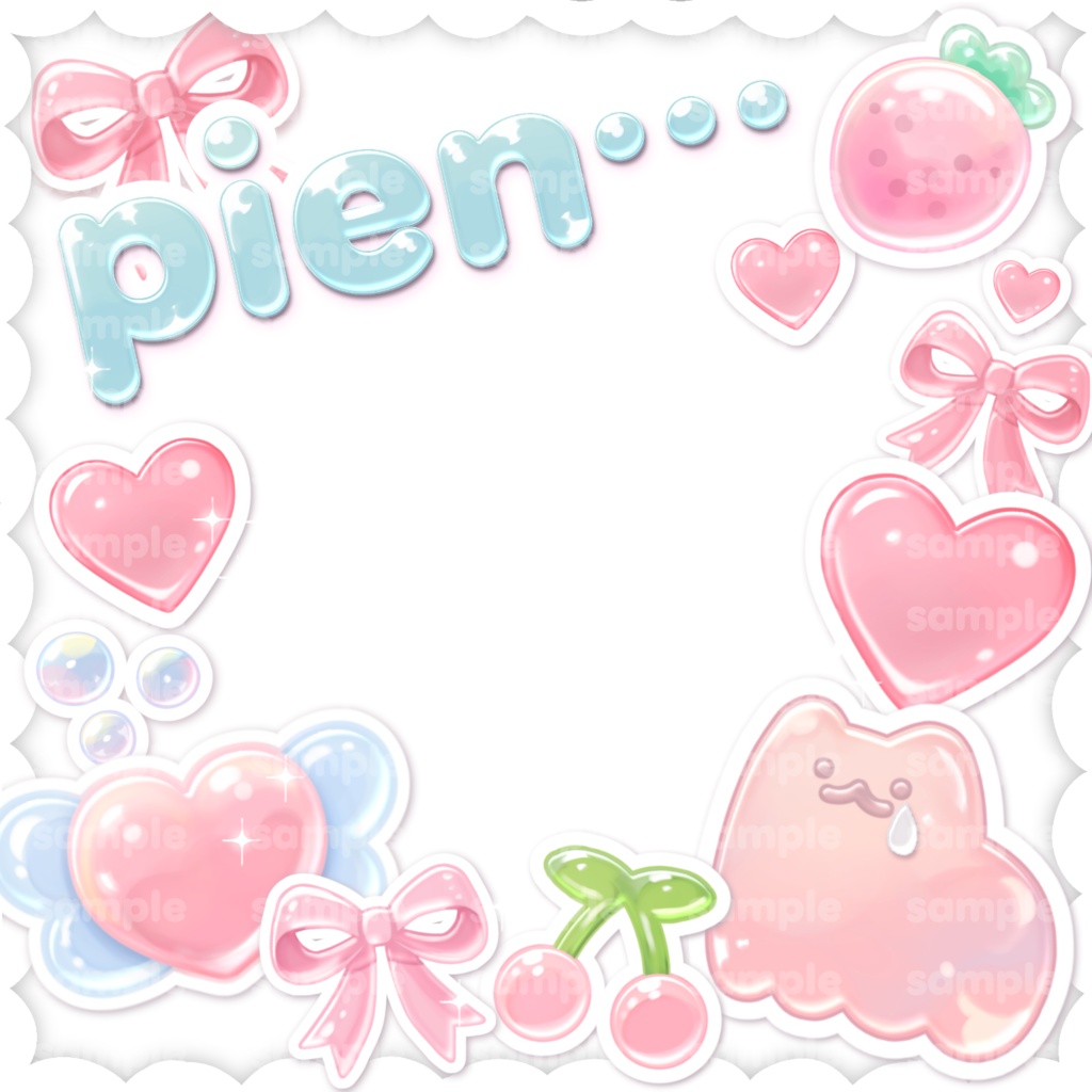 【無料配布】お写真用ぴえんフレーム&背景【VTuber向け】