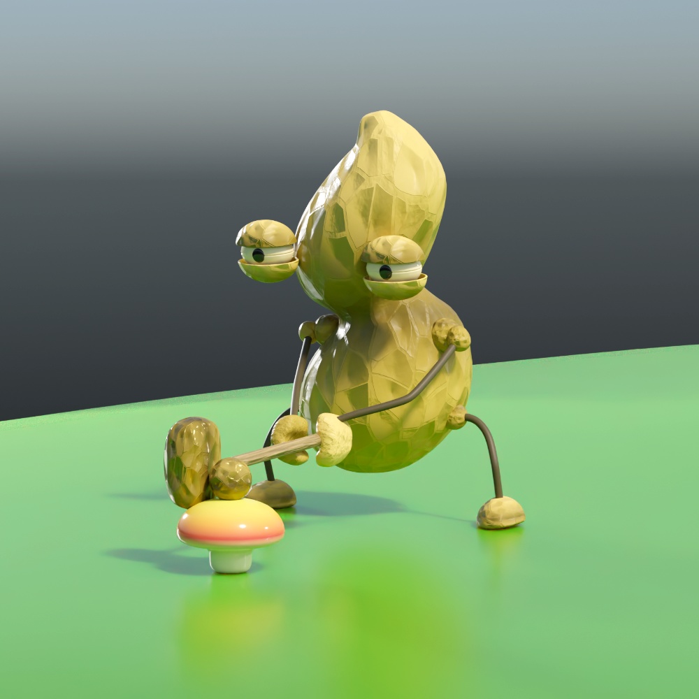 『ぴーなっつお』キャラクターデータ(Blenderデータ)【無料版!】