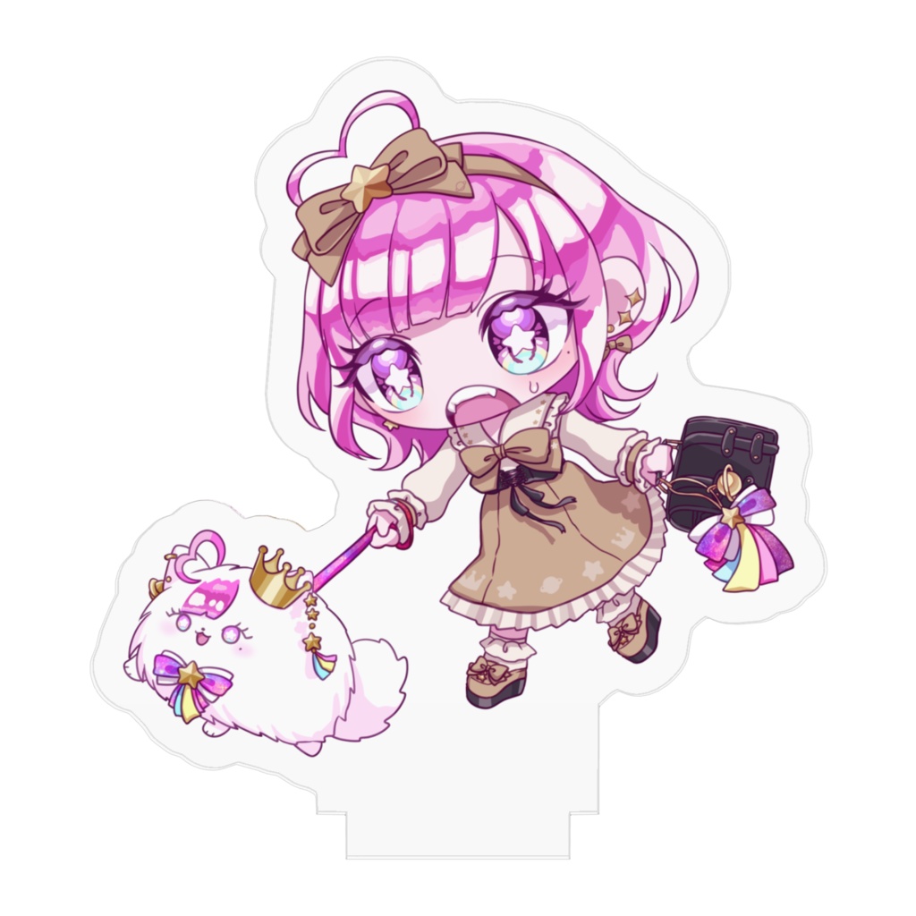 ポメ散歩SDイラストアクリルフィギュア