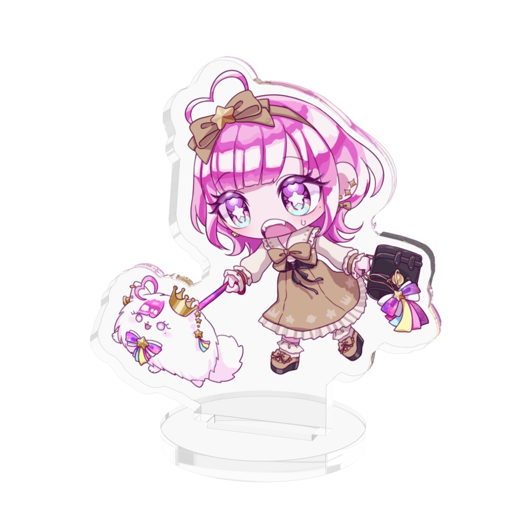 ポメ散歩SDイラストアクリルフィギュア