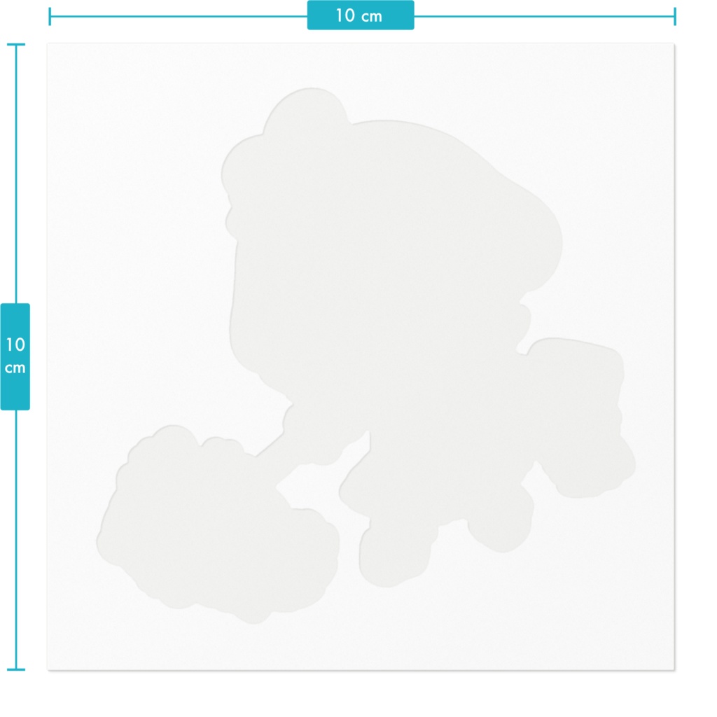 ポメ散歩SDイラストステッカー(ホワイト)