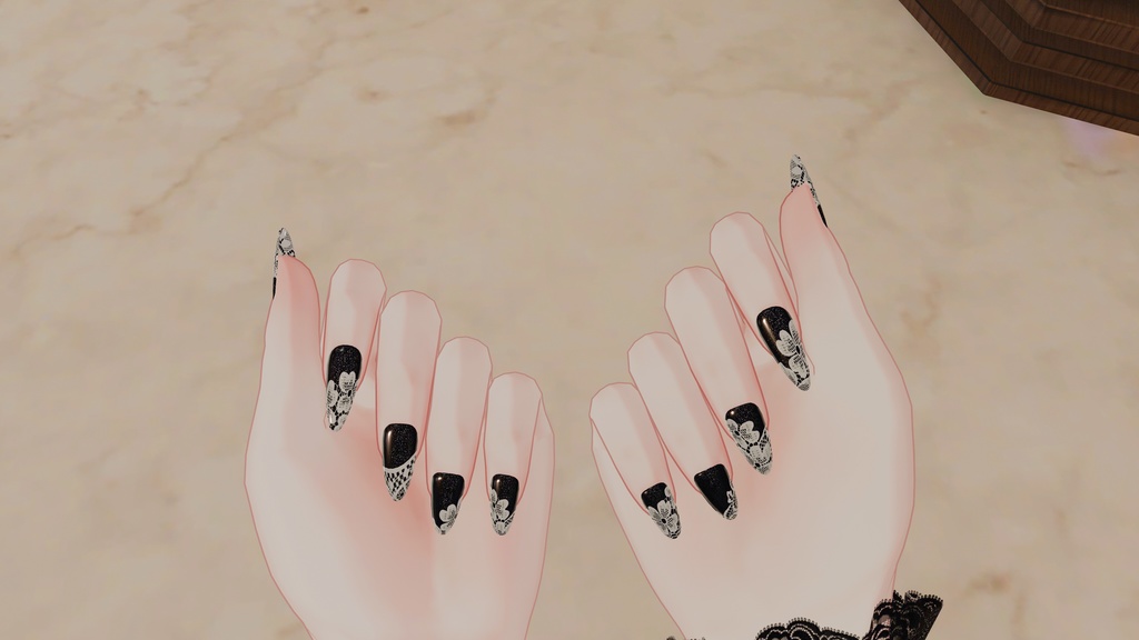 レース柄ネイルテクスチャ