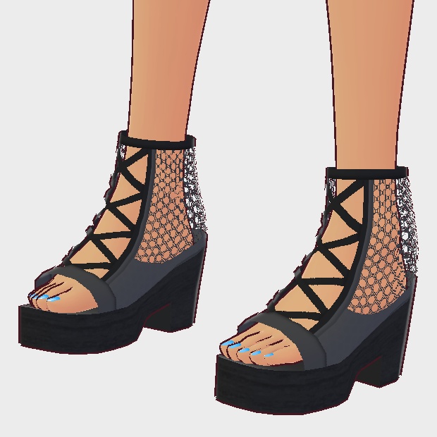 【VRoid】サマーブーツ(黒/白)【基本無料】