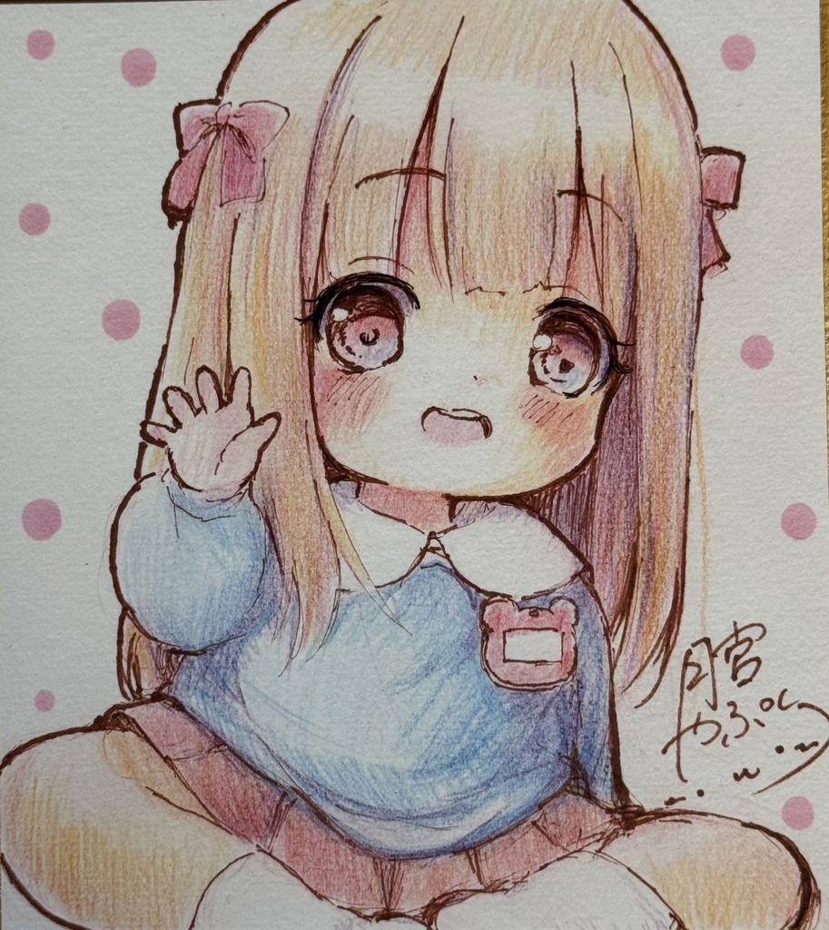 手描きイラスト色紙