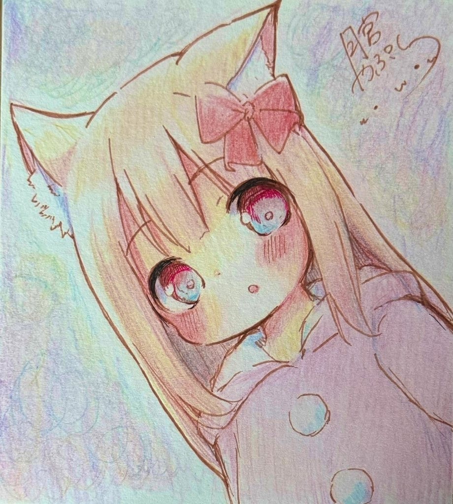 手描きイラスト色紙