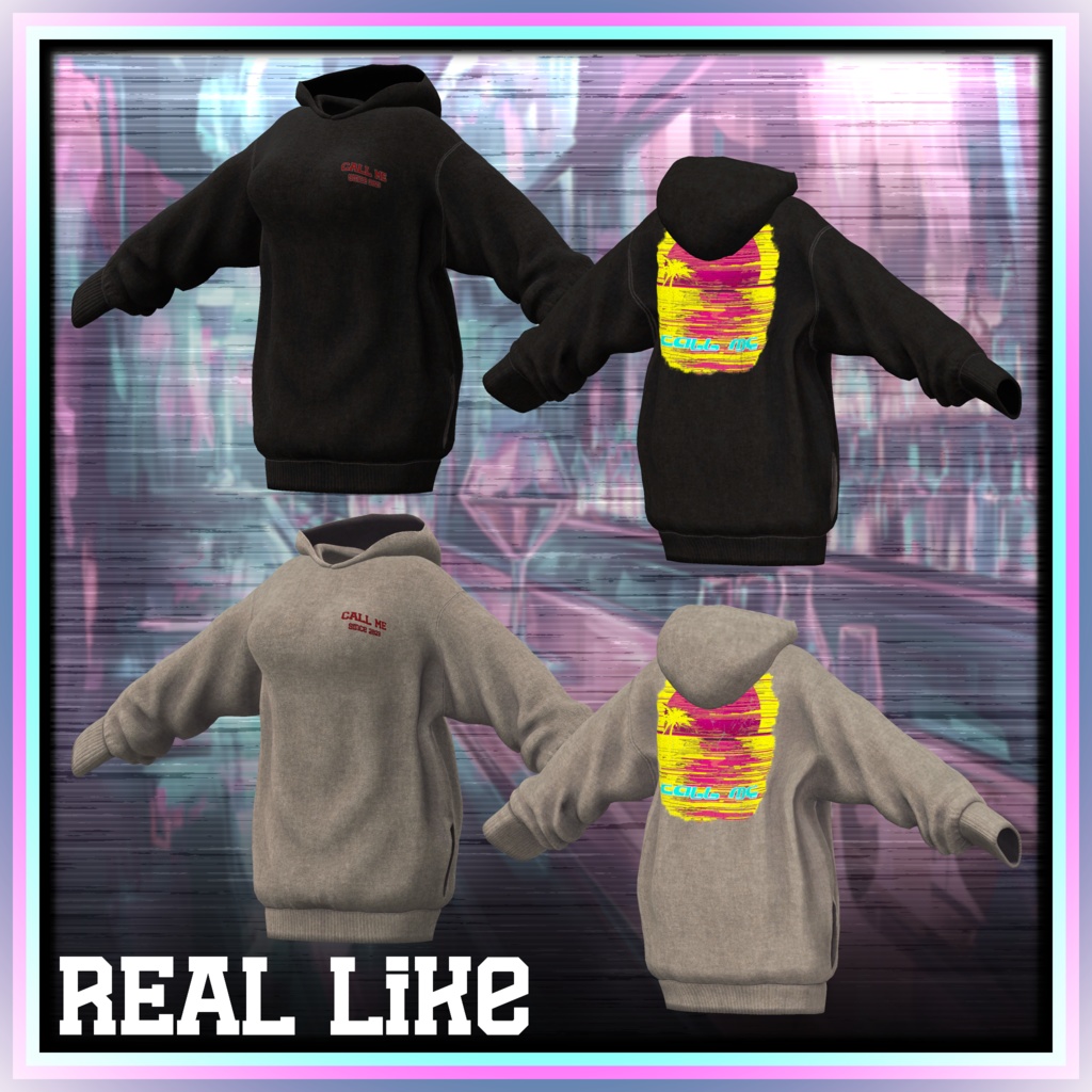 【17アバター対応】夜更かしビッグフーディ