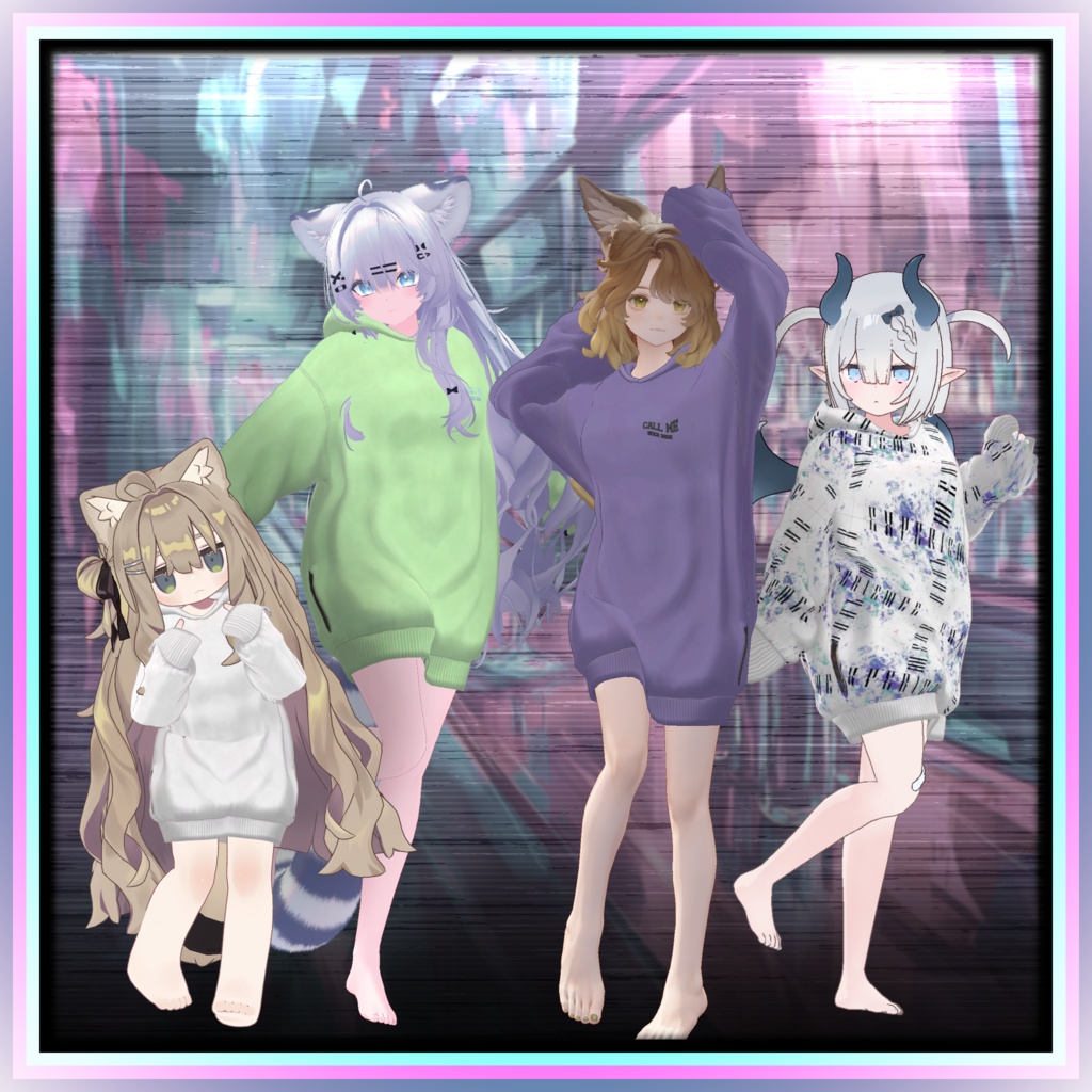 【17アバター対応】夜更かしビッグフーディ