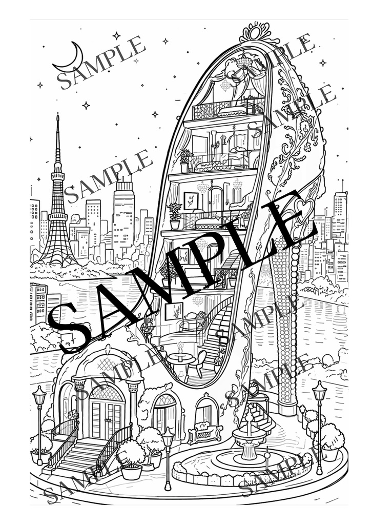 光とガラスの塗り絵 | Light & Glass Coloring Book | SORAN Vol.1