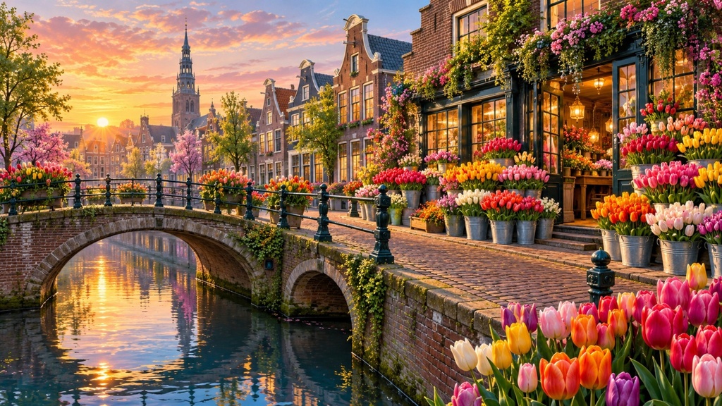 World Flower Shops 4K TV Art Collection | 50 Fantasy Floral Shops | Dreamlike Village Wall Art | Digital Download | Surreal Fantasy Art