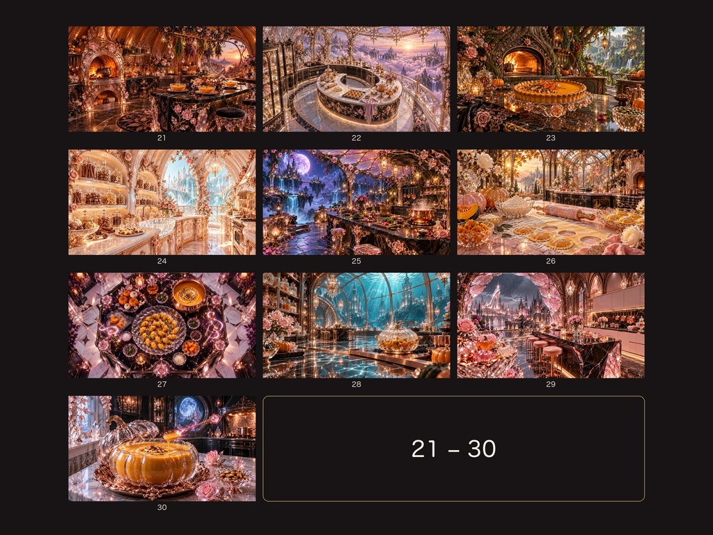 幻想ハロウィン 50作品集|4Kデジタルアート・幻想建築・クリスタルの城・ガラスのかぼちゃ|SORAN DESIGN®