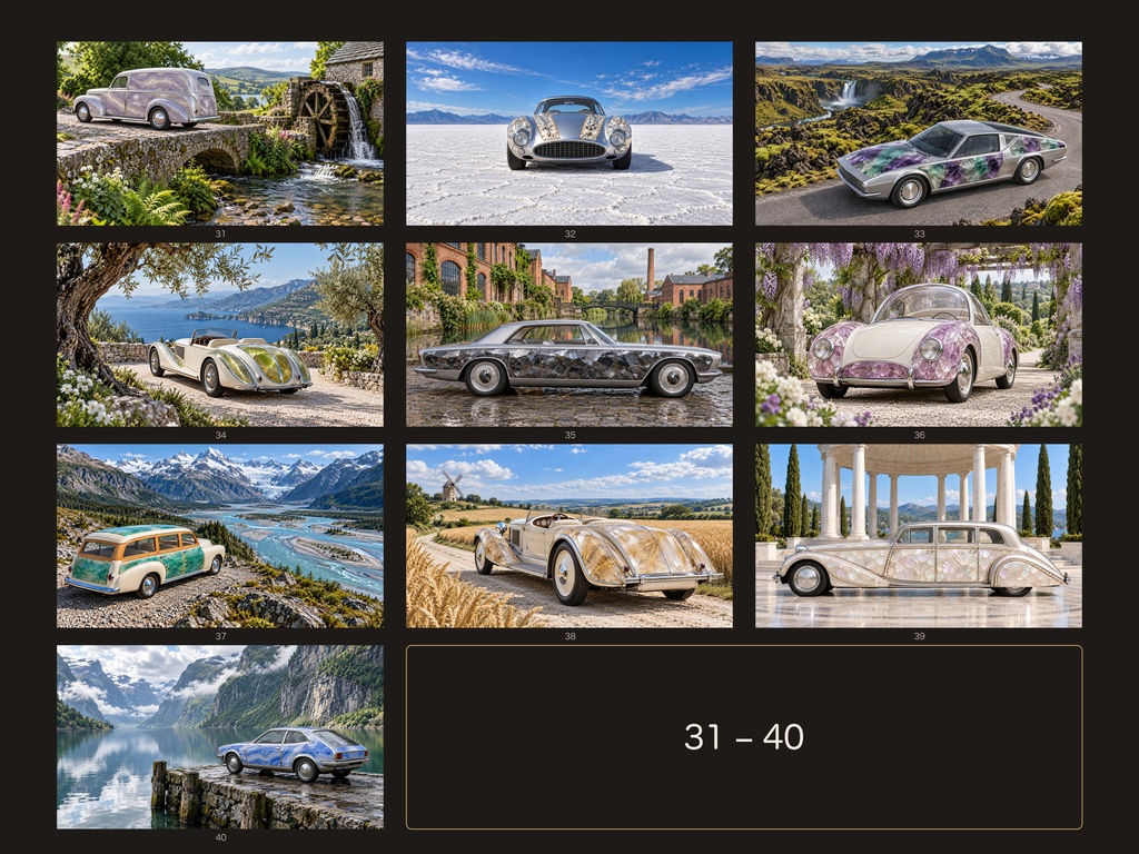 【4K・50作品】宝石のクラシックカー 幻想アートコレクション|高画質デジタルアート・レトロカー・壁紙・SORAN DESIGN®