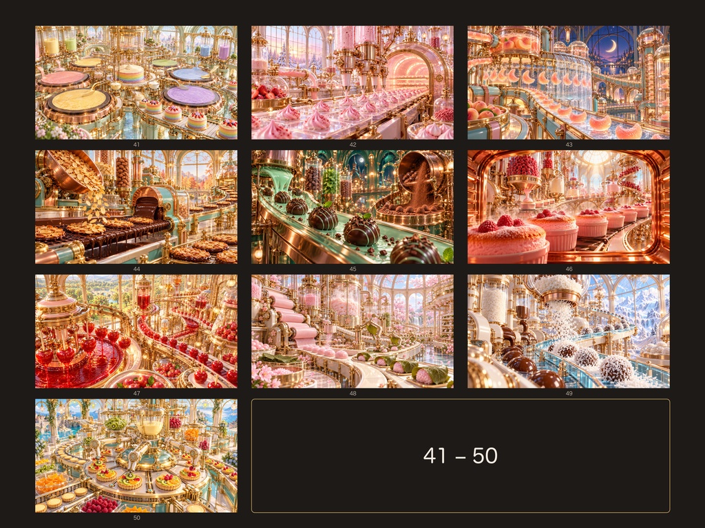 【4K・50作品】かわいいお菓子工場 幻想アートコレクション Part 2|デジタルアート・高画質壁紙