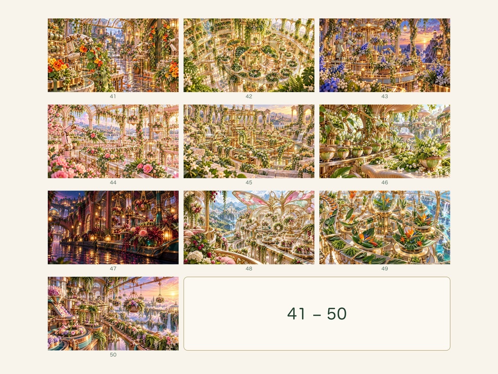 花と緑のアレンジ工場|幻想アートコレクション 50作品(3840×2160ピクセル)