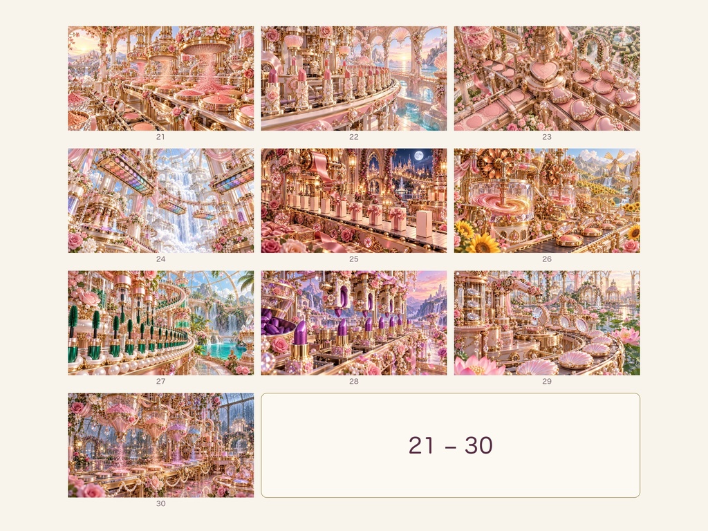 幻想のコスメ工場|幻想アートコレクション 50作品(3840×2160ピクセル)