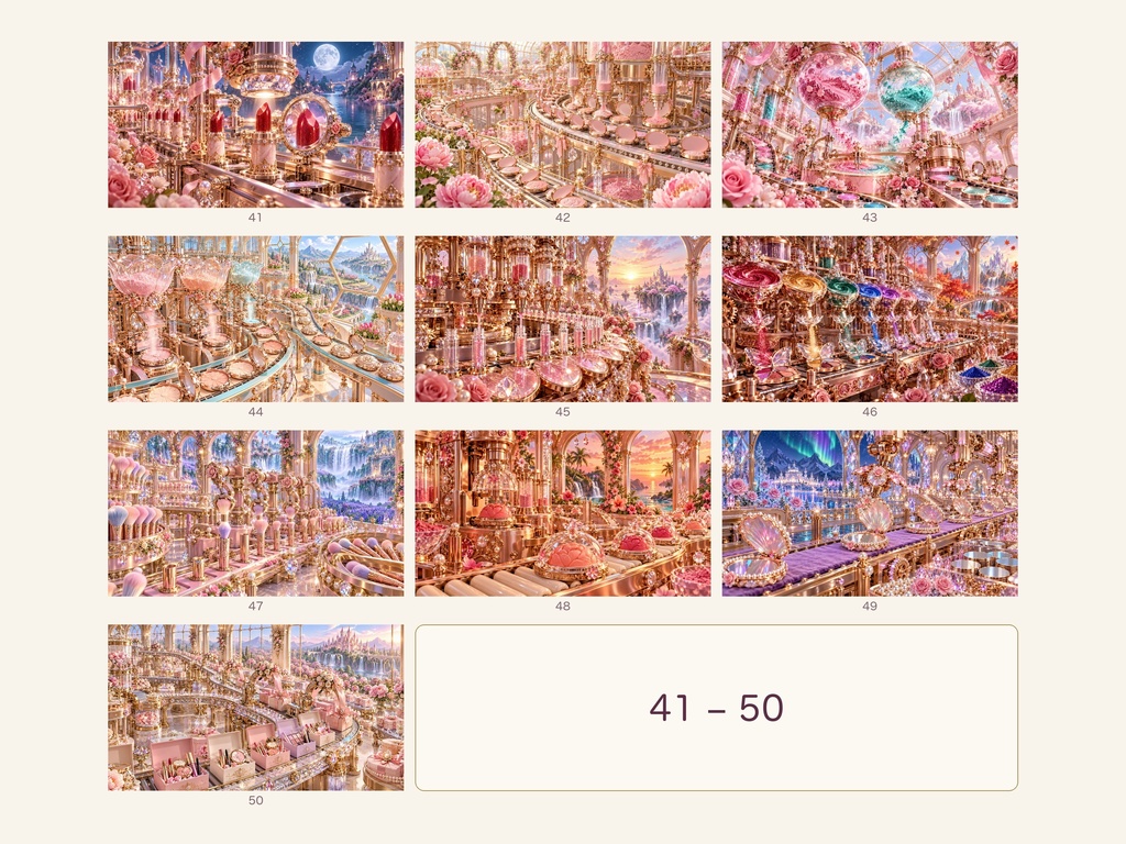幻想のコスメ工場|幻想アートコレクション 50作品(3840×2160ピクセル)
