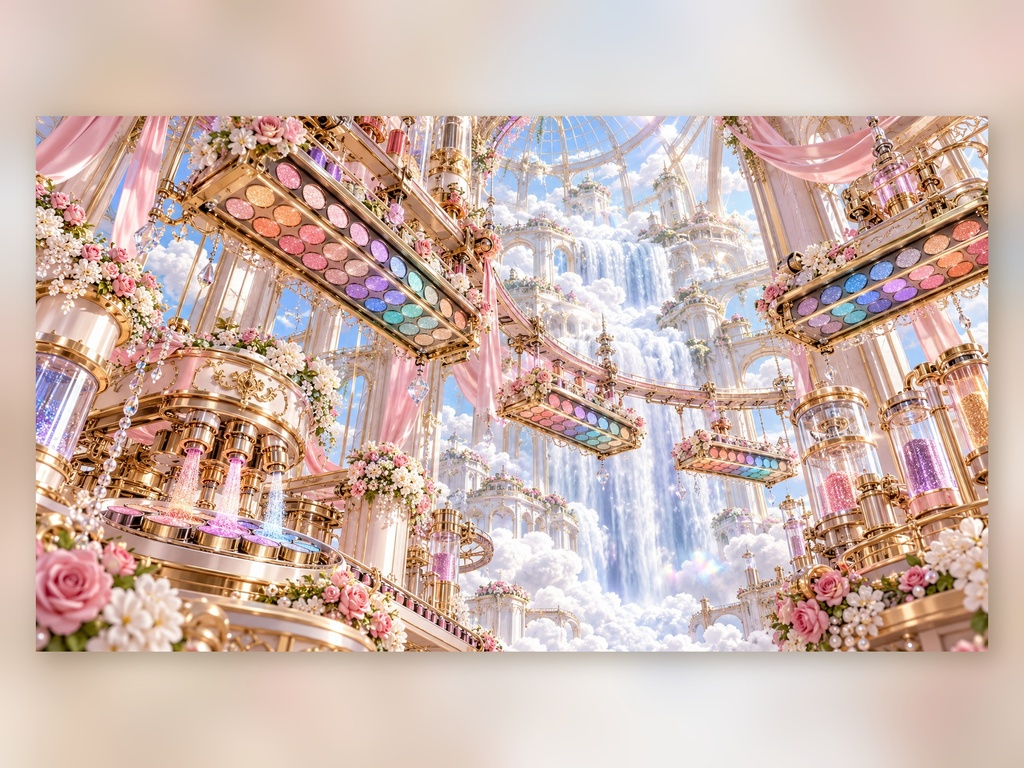 幻想のコスメ工場|幻想アートコレクション 50作品(3840×2160ピクセル)