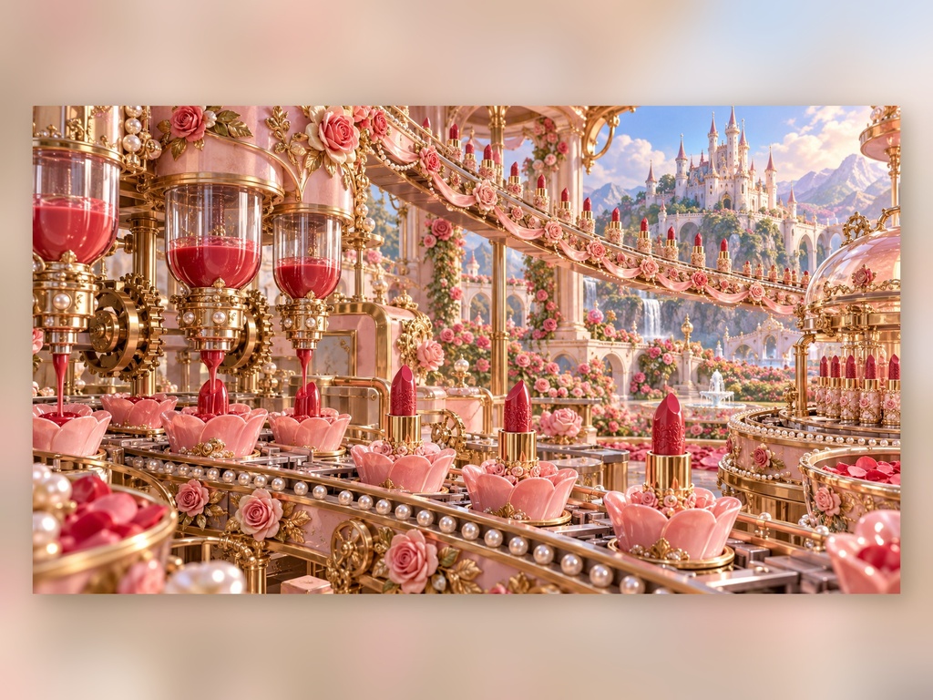 幻想のコスメ工場|幻想アートコレクション 50作品(3840×2160ピクセル)