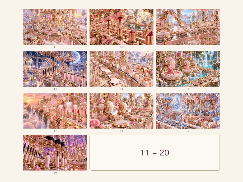 幻想のコスメ工場|幻想アートコレクション 50作品(3840×2160ピクセル)