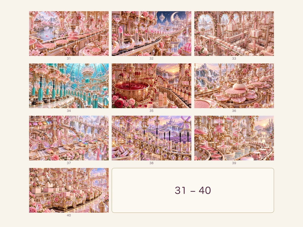 幻想のコスメ工場|幻想アートコレクション 50作品(3840×2160ピクセル)