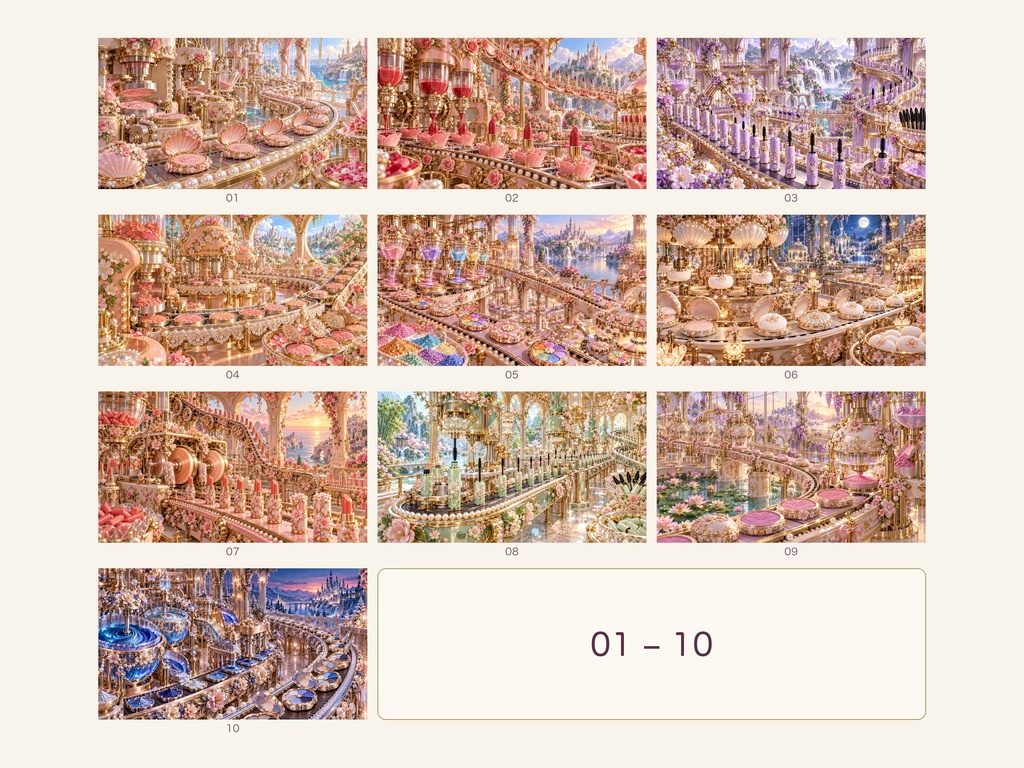 幻想のコスメ工場|幻想アートコレクション 50作品(3840×2160ピクセル)