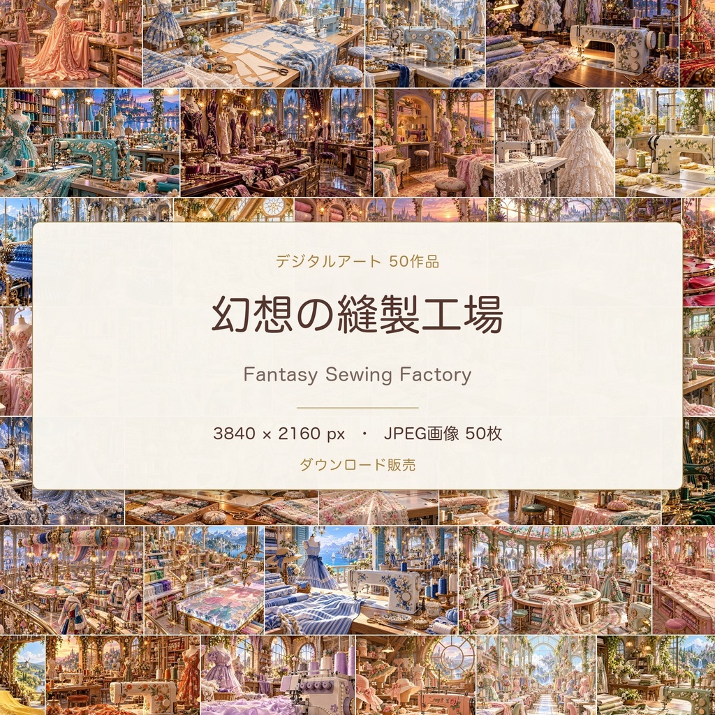 幻想の縫製工場|幻想アートコレクション 50作品(3840×2160ピクセル)