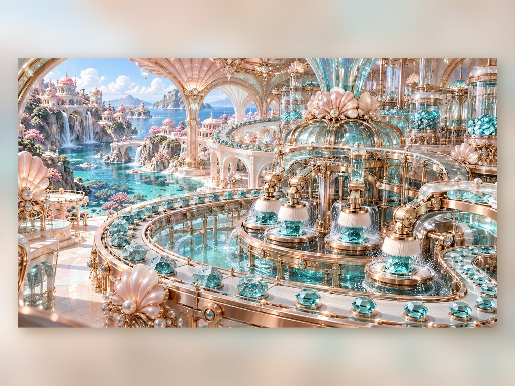 幻想のアクセサリー工場|幻想アートコレクション 50作品(3840×2160ピクセル)