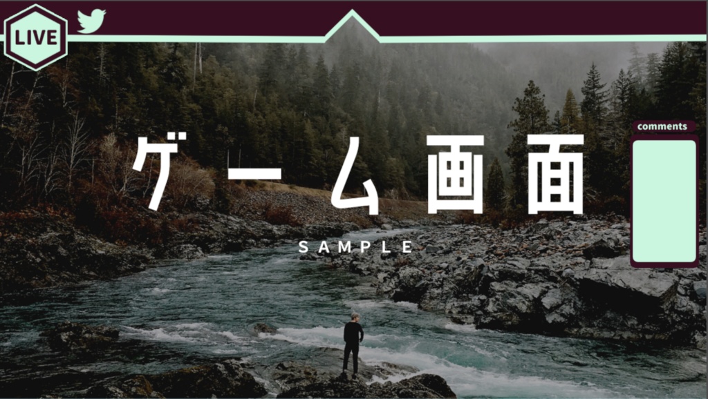 【配信向け】シンプル枠オーバーレイ5色セット【ゲーム配信・Vtuber応援】