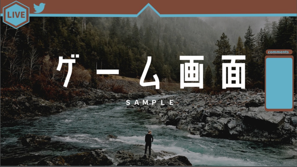 【配信向け】シンプル枠オーバーレイ5色セット【ゲーム配信・Vtuber応援】