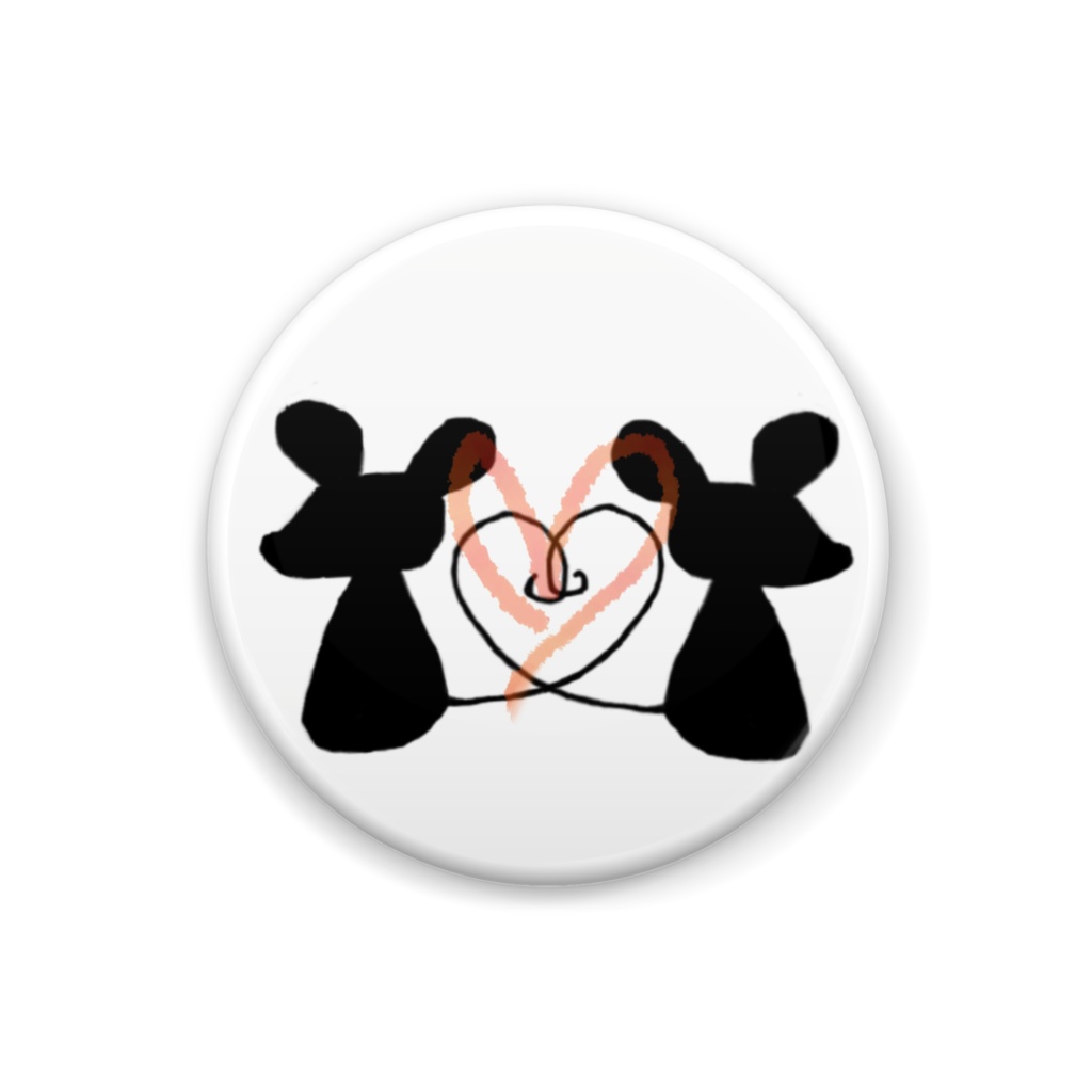 ハートねずみ　缶バッジ