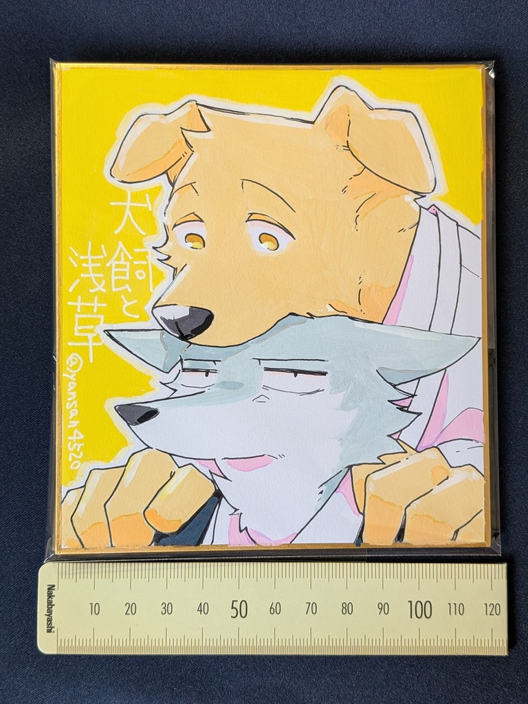 犬飼と浅草　直筆色紙カラー②