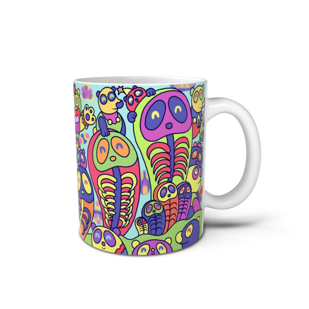 カラフルなガイコツパンダホヤとパンダ