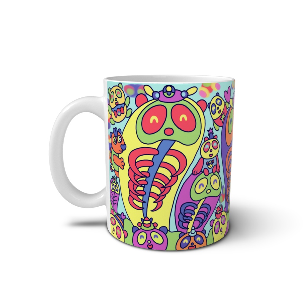 カラフルなガイコツパンダホヤとパンダ