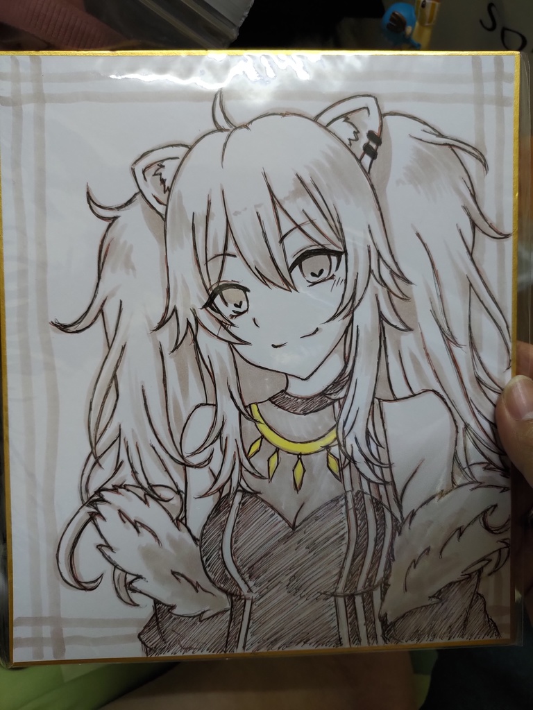 ホロライブ　獅白ぼたん　色紙