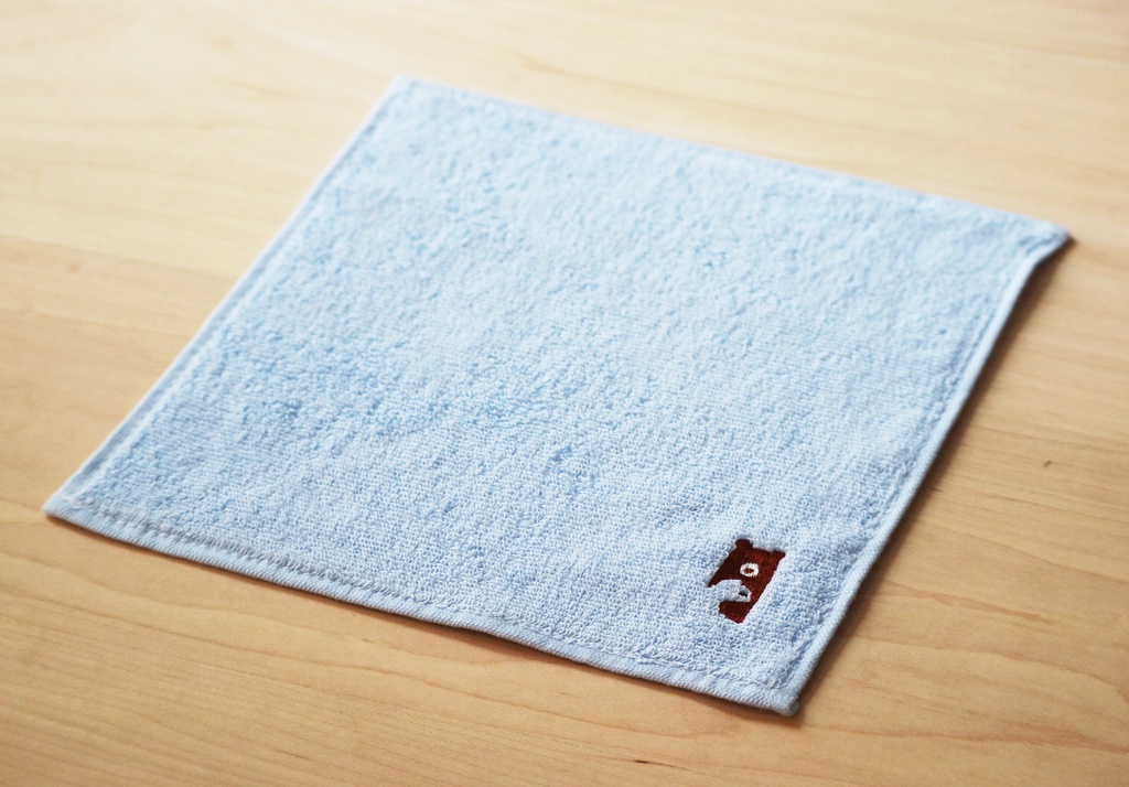 くまとねこの刺繍タオルハンカチ