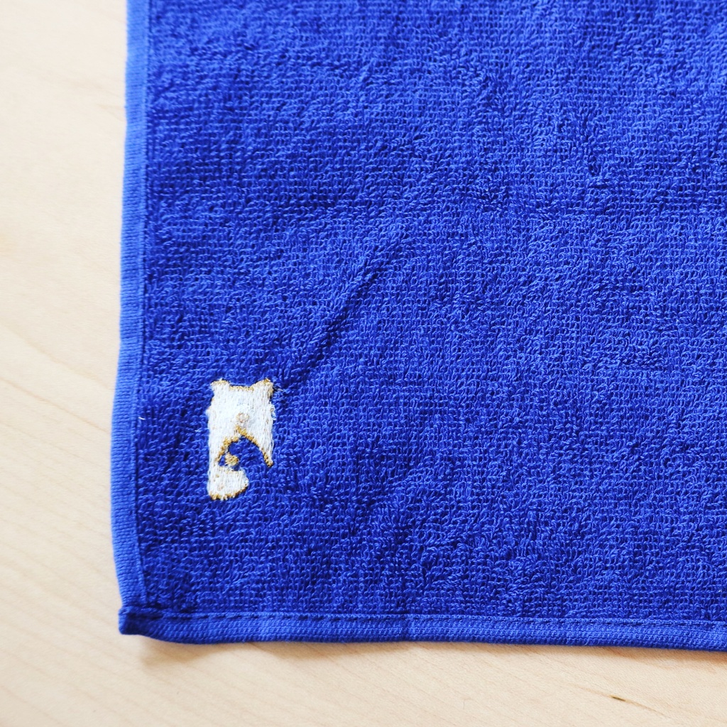 くまとねこの刺繍タオルハンカチ