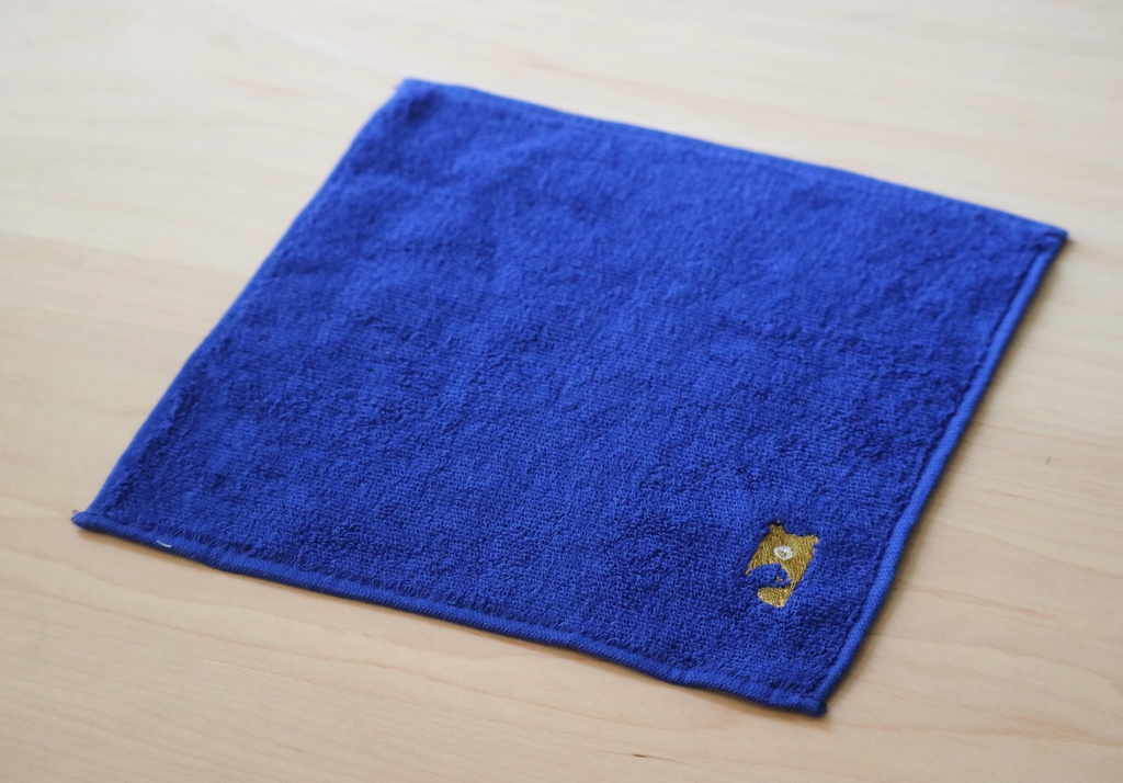 くまとねこの刺繍タオルハンカチ