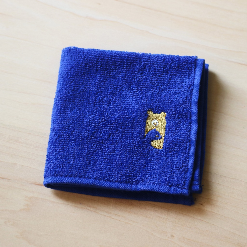 くまとねこの刺繍タオルハンカチ
