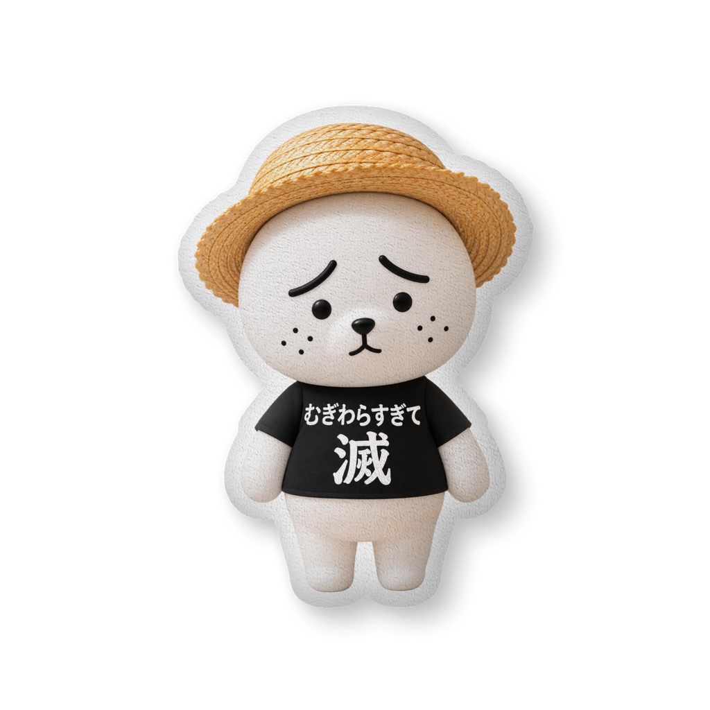 むぎわらのぽぬきちクッション